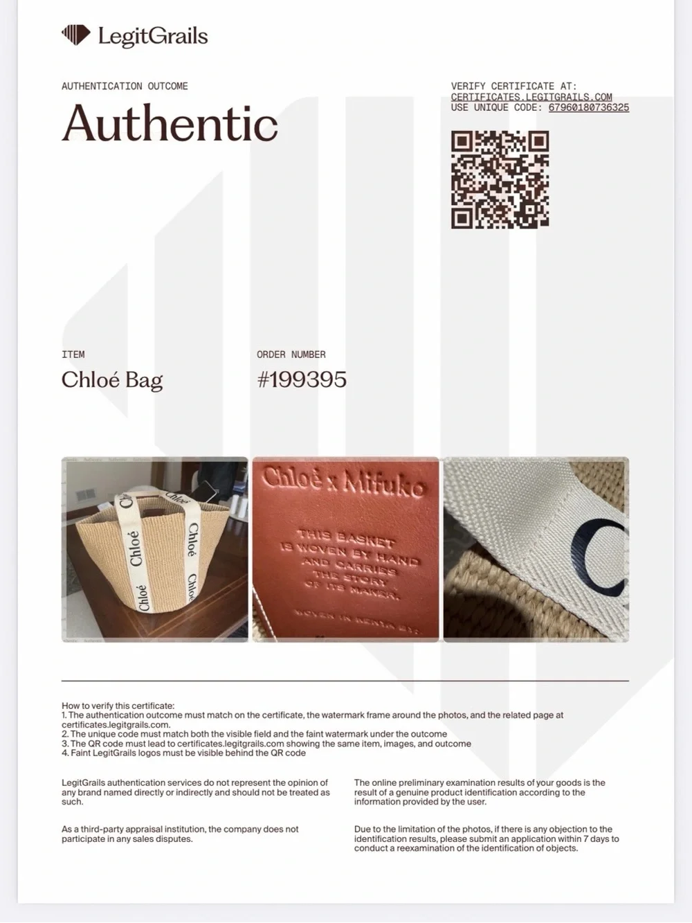 Chloé Natural Raffia Tote with Cream Logo Straps and Brown Handles - Picture 6 of 6